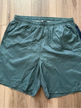 Nike Olive Green Athletic spell out SWIM shorts size XL